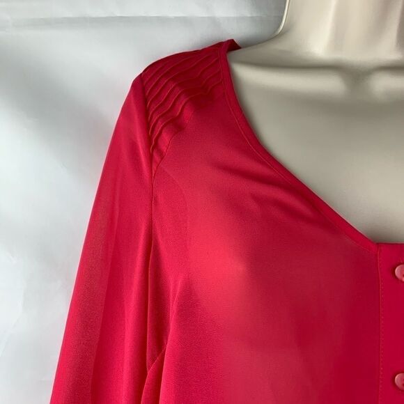Pins and needles pink fuchsia high low blouse - Picture 2 of 8